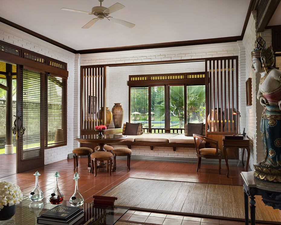 Living room of Two Bedroo Family Club Pool Villa - Tanah Gajah, a resort by Hadiprana