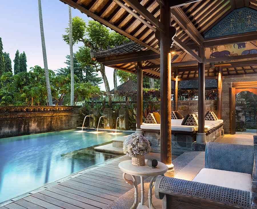 A large private pool at The Hadiprana Estate, a luxury villa in Tanah Gajah, a Resort by Hadiprana.